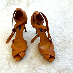Collection Ralph Lauren Tan Ankle Strap Sandals Size 10